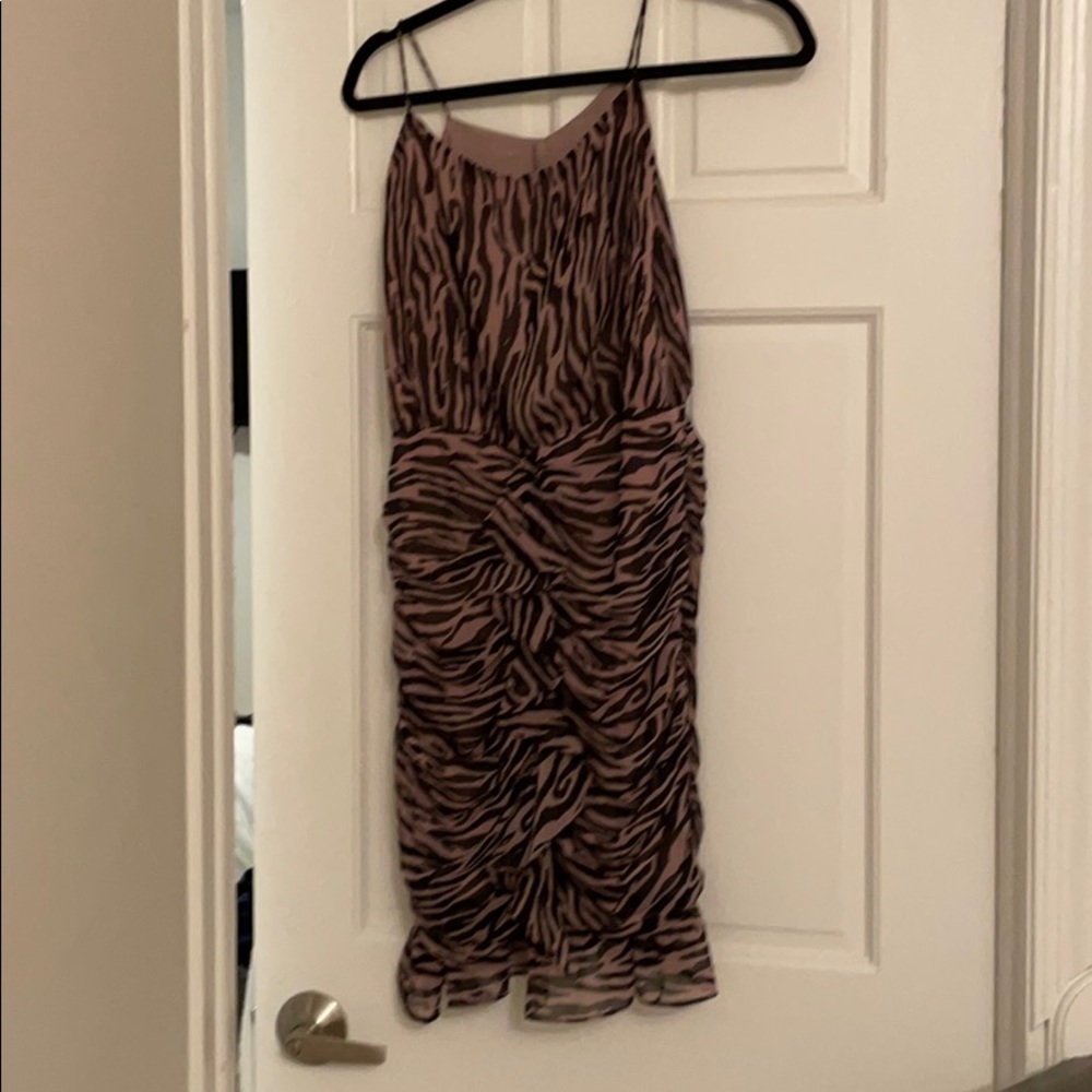 Black and pink zebra print dress